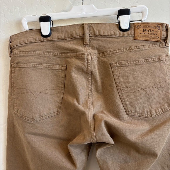 Polo Ralph Lauren The Varick Slim Straight jeans, men’s size 36/34 Khaki - Picture 6 of 7